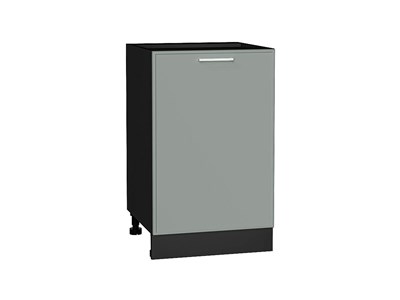 Шкаф нижний с 1-ой дверцей Квадро Graphite, Аквамарин, 500 В*Ш*Г 816*500*481, фасад МДФ  Аквамарин, корпус  Graphite ms2510VVT_73462