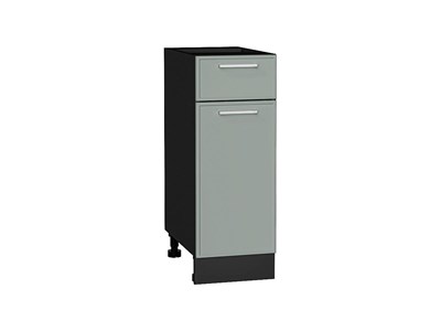 Шкаф нижний с 1-ой дверцей и ящиком Квадро Graphite, Аквамарин, 300 В*Ш*Г 816*300*481, фасад МДФ  Аквамарин, корпус  Graphite ms2510VVT_73504