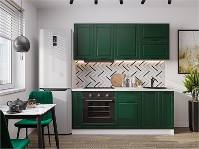 Кухонный гарнитур модульный Дублин-01 В*Ш*Г 2140*1900*600, фасад МДФ  Special Green, корпус  Белый, столешница  Антарес ms2510VVT_74207