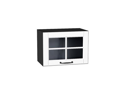 Шкаф верхний горизонтальный остекленный Дублин Graphite, Special White, 500 В*Ш*Г 358*500*318, фасад МДФ/Стекло  Special White, корпус  Graphite ms2510VVT_74270