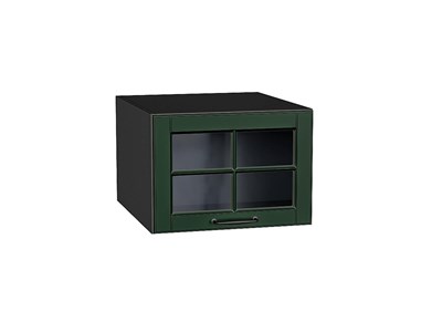 Шкаф верхний горизонтальный остекленный глубокий Дублин Graphite, Special Green, 500 В*Ш*Г 358*500*574, фасад МДФ/Стекло  Special Green, корпус  Graphite ms2510VVT_74255