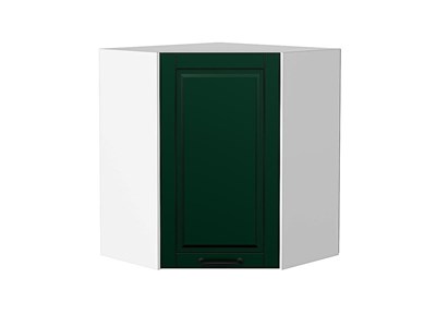 Шкаф верхний угловой Дублин Белый, Special Green, 720 В*Ш*Г 716*600*600, фасад МДФ  Special Green, корпус  Белый ms2510VVT_73219