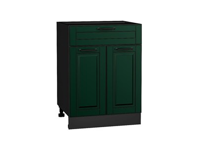 Шкаф нижний с 2-мя дверцами и ящиком Дублин Graphite, Special Green, 600 В*Ш*Г 816*600*478, фасад МДФ  Special Green, корпус  Graphite ms2510VVT_73577