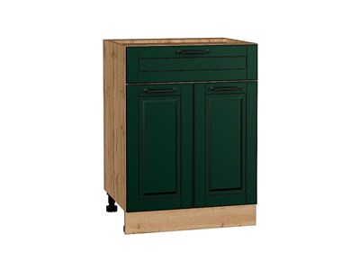 Шкаф нижний с 2-мя дверцами и ящиком Дублин Дуб Вотан, Special Green, 600 В*Ш*Г 816*600*478, фасад МДФ  Special Green, корпус  Дуб Вотан ms2510VVT_73567