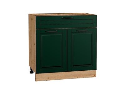 Шкаф нижний с 2-мя дверцами и ящиком Дублин Дуб Вотан, Special Green, 800 В*Ш*Г 816*800*478, фасад МДФ  Special Green, корпус  Дуб Вотан ms2510VVT_73572