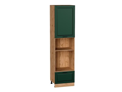 Шкаф пенал с 1-ой дверцей и ящиком под технику Дублин Дуб Вотан, Special Green, 2340 В*Ш*Г 2336*600*574, фасад МДФ  Special Green, корпус  Дуб Вотан ms2510VVT_73708