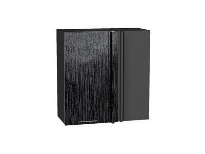 Шкаф верхний прямой угловой Валерия-М Graphite, Черный металлик дождь, 690 В*Ш*Г 716*690*345, фасад МДФ  Черный металлик дождь, корпус  Graphite ms2510VVT_48699