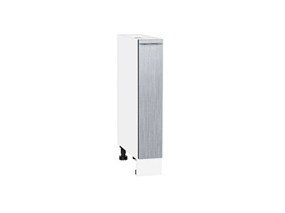 Шкаф нижний бутылочница Валерия-М Белый, Серый металлик дождь светлый, 150 В*Ш*Г 816*150*478, фасад МДФ  Серый металлик дождь светлый, корпус  Белый ms2510VVT_38620
