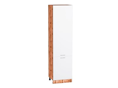 Шкаф пенал с 2-мя дверцами Валерия-М Дуб Вотан, Белый глянец, 2340, 600 В*Ш*Г 2336*600*574, фасад МДФ  Белый глянец, корпус  Дуб Вотан ms2510VVT_64004
