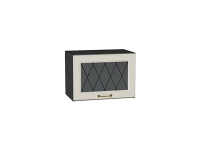 Шкаф верхний горизонтальный остекленный Ницца Graphite, Агат, 500 В*Ш*Г 358*500*318, фасад МДФ/Стекло  Агат, корпус  Graphite ms2510VVT_54549