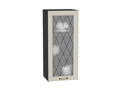Шкаф верхний с 1-ой остекленной дверцей Ницца Graphite, Агат, 920, 400 В*Ш*Г 920*400*318, фасад МДФ/Стекло  Агат, корпус  Graphite ms2510VVT_54683