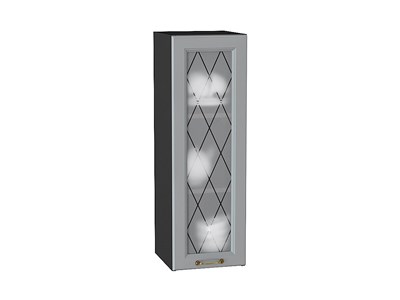Шкаф верхний с 1-ой остекленной дверцей Ницца Graphite, Графит, 920, 300 В*Ш*Г 920*300*318, фасад МДФ/Стекло  Графит, корпус  Graphite ms2510VVT_54706