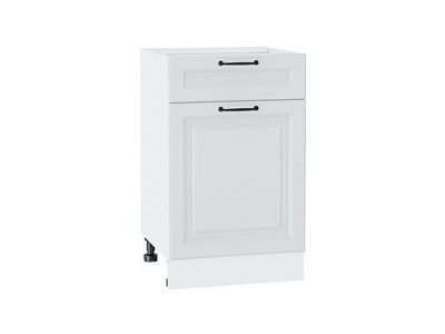Шкаф нижний с 1-ой дверцей и ящиком Ницца Белый, Blanco, 500 В*Ш*Г 816*500*478, фасад МДФ  Blanco, корпус  Белый ms2510VVT_33729