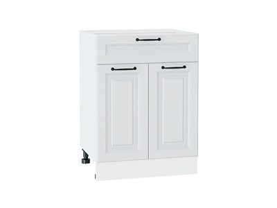 Шкаф нижний с 2-мя дверцами и ящиком Ницца Белый, Blanco, 600 В*Ш*Г 816*600*478, фасад МДФ  Blanco, корпус  Белый ms2510VVT_33741