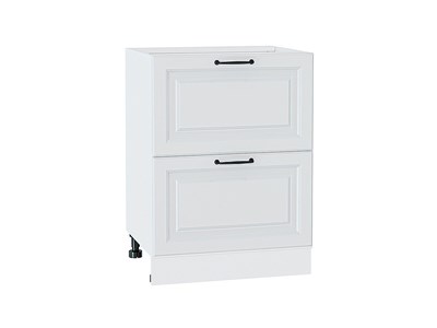 Шкаф нижний с 2-мя ящиками Ницца Белый, Blanco В*Ш*Г 816*600*478, фасад МДФ  Blanco, корпус  Белый ms2510VVT_33731