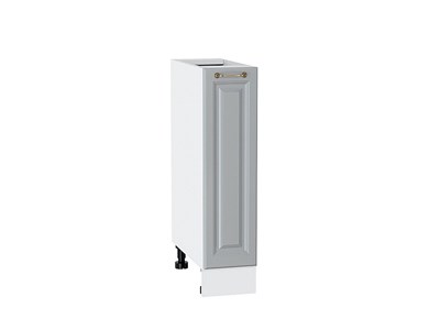 Шкаф нижний бутылочница Ницца Белый, Графит, 200 В*Ш*Г 816*200*478, фасад МДФ  Графит, корпус  Белый ms2510VVT_54834
