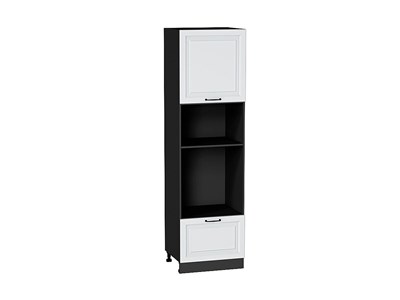 Шкаф пенал с 1-ой дверцей и ящиком под технику Ницца Graphite, Blanco, 2140 В*Ш*Г 2132*600*574, фасад МДФ  Blanco, корпус  Graphite ms2510VVT_44944
