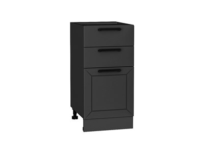 Шкаф нижний с 3-мя ящиками Глетчер Graphite, Маренго Силк, 400 В*Ш*Г 816*400*478, фасад МДФ  Маренго Силк, корпус  Graphite ms2510VVT_43669