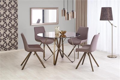 Стол обеденный Halmar LUNGO (коричневый/античное золото) ms2601SIGHAL_V-CH-LUNGO-ST