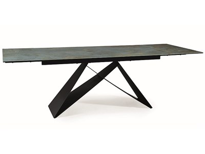 Стол обеденный Signal WESTIN Ceramic 160 раскладной (бирюзовый Ossido Verde/черный мат) ms2601SIGHAL_WESTINTUC160