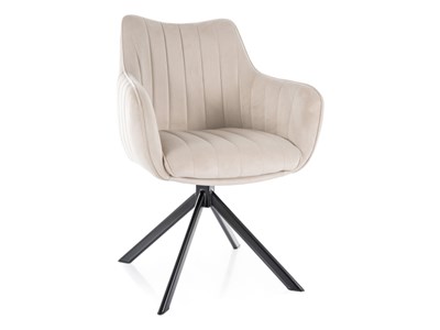 Стул кухонный Signal AZALIA Velvet Bluvel 30 поворотный (светло-бежевый/черный) ms2601SIGHAL_AZALIAVCJBE