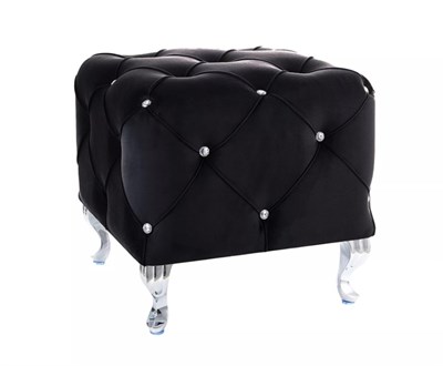 Пуф Signal HESTIA K Velvet Bluvel 19 черный/серебряный ms2601SIGHAL_HESTIAKV19S