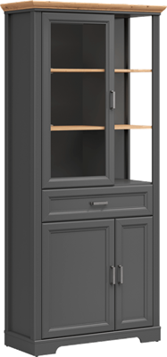 Шкаф Жасмин/Jasmin REG1W2D1S  Графит/ Дуб артизан , Графит msk26brw_0217903101