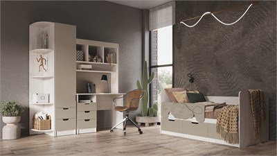 Детская Юниор-4 Вариант 2  Шарли Мокко Кровать 80*160 см pn26mf_380036434