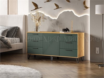 Комод Флэш 1500  Браш Мени Грин/Дуб Крафт pn26mf_569229514