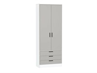 Шкаф двухстворчатый Стиль ШК-803 с ящиками Белый, Grey Silk, Фрейм sppr5VVTtoAR74506