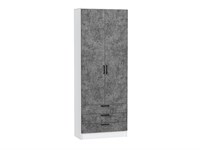 Шкаф двухстворчатый Стиль ШК-803 с ящиками Белый, Temple Stone 2S sppr5VVTtoAR59871