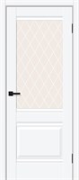 Межкомнатная дверь 200*90, Прима-3, White Silk / White Сrystal , ПЭТ sp2510BR_169-0344