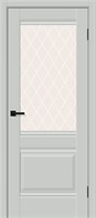 Межкомнатная дверь 200*90, Прима-3, Grey Silk / White Сrystal , ПЭТ sp2510BR_169-0336