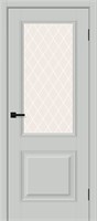 Межкомнатная дверь 200*90, Классик-13, Grey Silk / White Сrystal , ПЭТ sp2510BR_169-0480