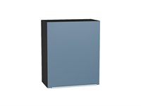 Шкаф верхний с 1-ой дверцей Фьюжн Graphite, Silky Blue, 720, 600 В*Ш*Г 716*600*320, фасад МДФ  Silky Blue, корпус  Graphite ms2510VVT_52029