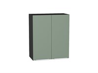 Шкаф верхний с 2-мя дверцами Фьюжн Graphite, Silky Mint, 720, 600 В*Ш*Г 716*600*320, фасад МДФ  Silky Mint, корпус  Graphite ms2510VVT_52040