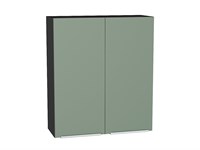 Шкаф верхний с 2-мя дверцами Фьюжн Graphite, Silky Mint, 920, 800 В*Ш*Г 920*800*320, фасад МДФ  Silky Mint, корпус  Graphite ms2510VVT_52060