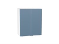 Шкаф верхний с 2-мя дверцами Фьюжн Белый, Silky Blue, 720, 600 В*Ш*Г 716*600*320, фасад МДФ  Silky Blue, корпус  Белый ms2510VVT_52041