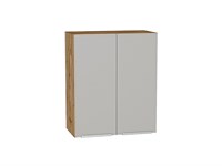 Шкаф верхний с 2-мя дверцами Фьюжн Дуб Вотан, Silky Light Grey, 720, 600 В*Ш*Г 716*600*320, фасад МДФ  Silky Light Grey, корпус  Дуб Вотан ms2510VVT_66614