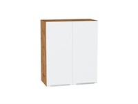 Шкаф верхний с 2-мя дверцами Фьюжн Дуб Вотан, Silky White, 720, 600 В*Ш*Г 716*600*320, фасад МДФ  Silky White, корпус  Дуб Вотан ms2510VVT_60809