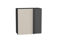 Шкаф верхний прямой угловой Фьюжн Graphite, Cream Silk, 720 В*Ш*Г 716*700*345, фасад МДФ  Cream Silk, корпус  Graphite ms2510VVT_71889