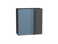 Шкаф верхний прямой угловой Фьюжн Graphite, Silky Blue, 720, 700 В*Ш*Г 716*700*345, фасад МДФ  Silky Blue, корпус  Graphite ms2510VVT_60150