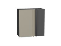 Шкаф верхний прямой угловой Фьюжн Graphite, Silky Grey, 720, 700 В*Ш*Г 716*700*345, фасад МДФ  Silky Grey, корпус  Graphite ms2510VVT_60142