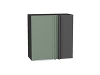 Шкаф верхний прямой угловой Фьюжн Graphite, Silky Mint, 720, 700 В*Ш*Г 716*700*345, фасад МДФ  Silky Mint, корпус  Graphite ms2510VVT_60146
