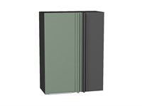 Шкаф верхний прямой угловой Фьюжн Graphite, Silky Mint, 920 В*Ш*Г 920*700*345, фасад МДФ  Silky Mint, корпус  Graphite ms2510VVT_60147