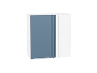 Шкаф верхний прямой угловой Фьюжн Белый, Silky Blue, 720 В*Ш*Г 716*700*345, фасад МДФ  Silky Blue, корпус  Белый ms2510VVT_60148