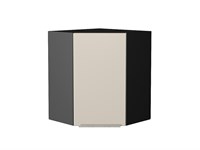 Шкаф верхний угловой Фьюжн Graphite, Cream Silk, 720 В*Ш*Г 716*600*600, фасад МДФ  Cream Silk, корпус  Graphite ms2510VVT_71949
