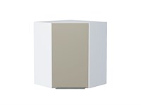 Шкаф верхний угловой Фьюжн Белый, Silky Grey, 720 В*Ш*Г 716*600*600, фасад МДФ  Silky Grey, корпус  Белый ms2510VVT_52087