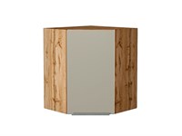 Шкаф верхний угловой Фьюжн Дуб Вотан, Silky Grey, 720 В*Ш*Г 716*600*600, фасад МДФ  Silky Grey, корпус  Дуб Вотан ms2510VVT_60905