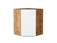 Шкаф верхний угловой Фьюжн Дуб Вотан, Silky White, 720 В*Ш*Г 716*600*600, фасад МДФ  Silky White, корпус  Дуб Вотан ms2510VVT_60861